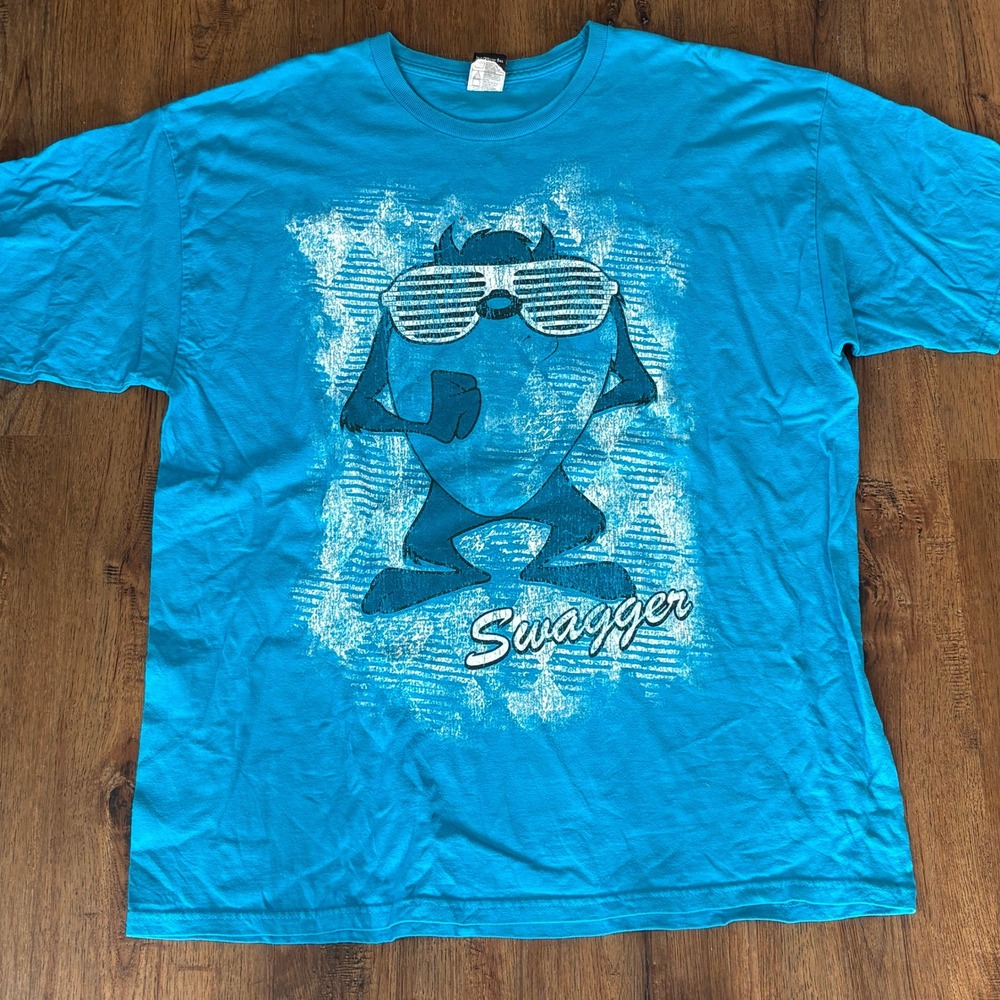 Tasmanian Devil Swagger Looney Tunes T-Shirt XL Blue 2010‎